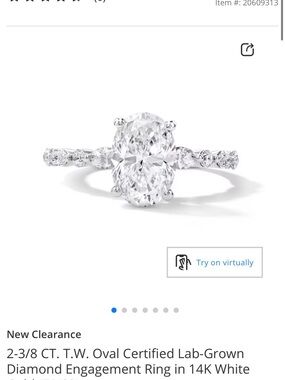 Zales 2 3/8 CT Oval Engagement Ring